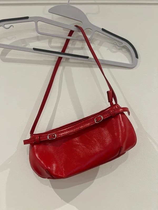 ASOS Faux leather red mini shoulder bag
