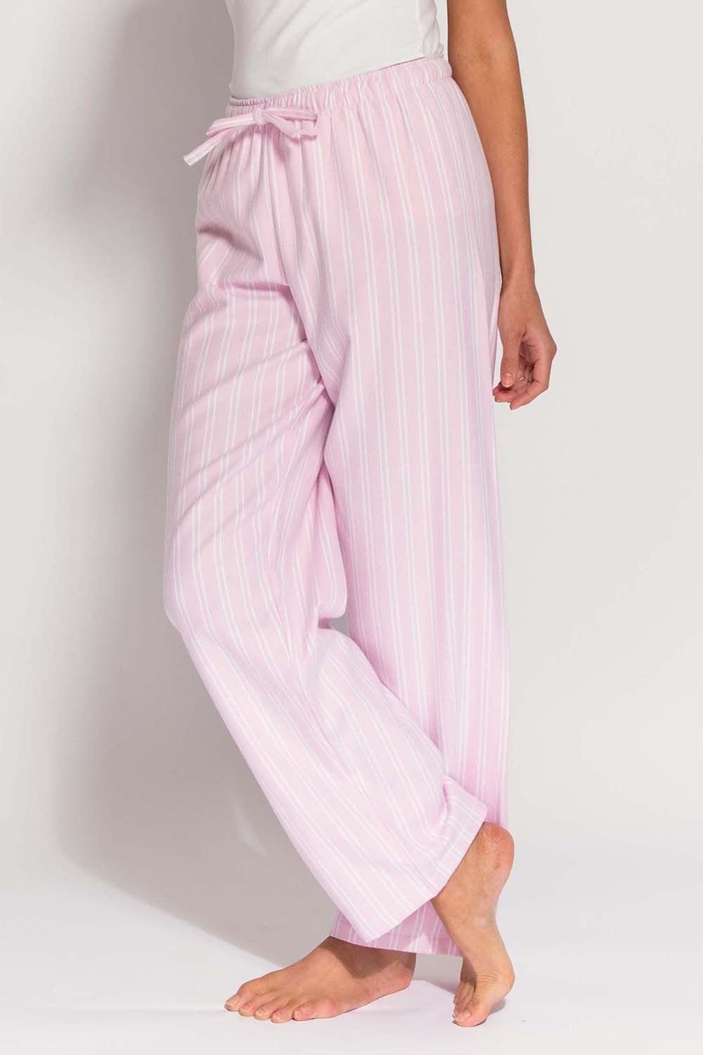 British Boxers British Boxers Women's "Westwood Pink" Stripe Brushed Cotton Pyjama Trousers in Light Pink - 4