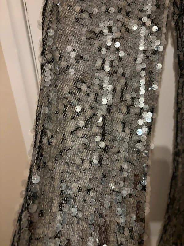 New Look New look silver sequin sheer flared trousers