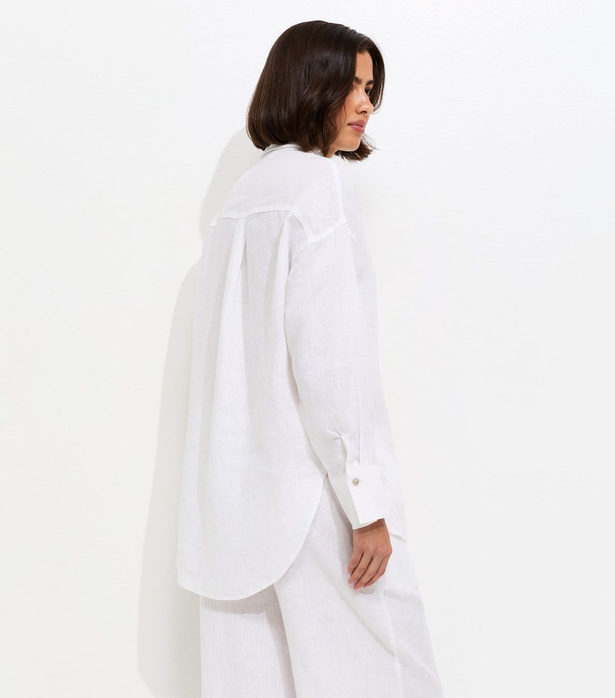 New Look Women's White Linen Oversized Long Sleeve Shirt New Look - 4