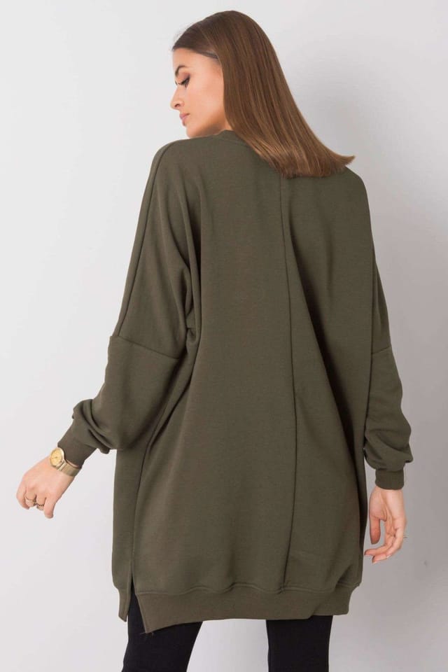 Love Lace Love Lace Women's Cotton Elastane Sweatshirt Dress Loose Fit Style 222420 in Green - 3
