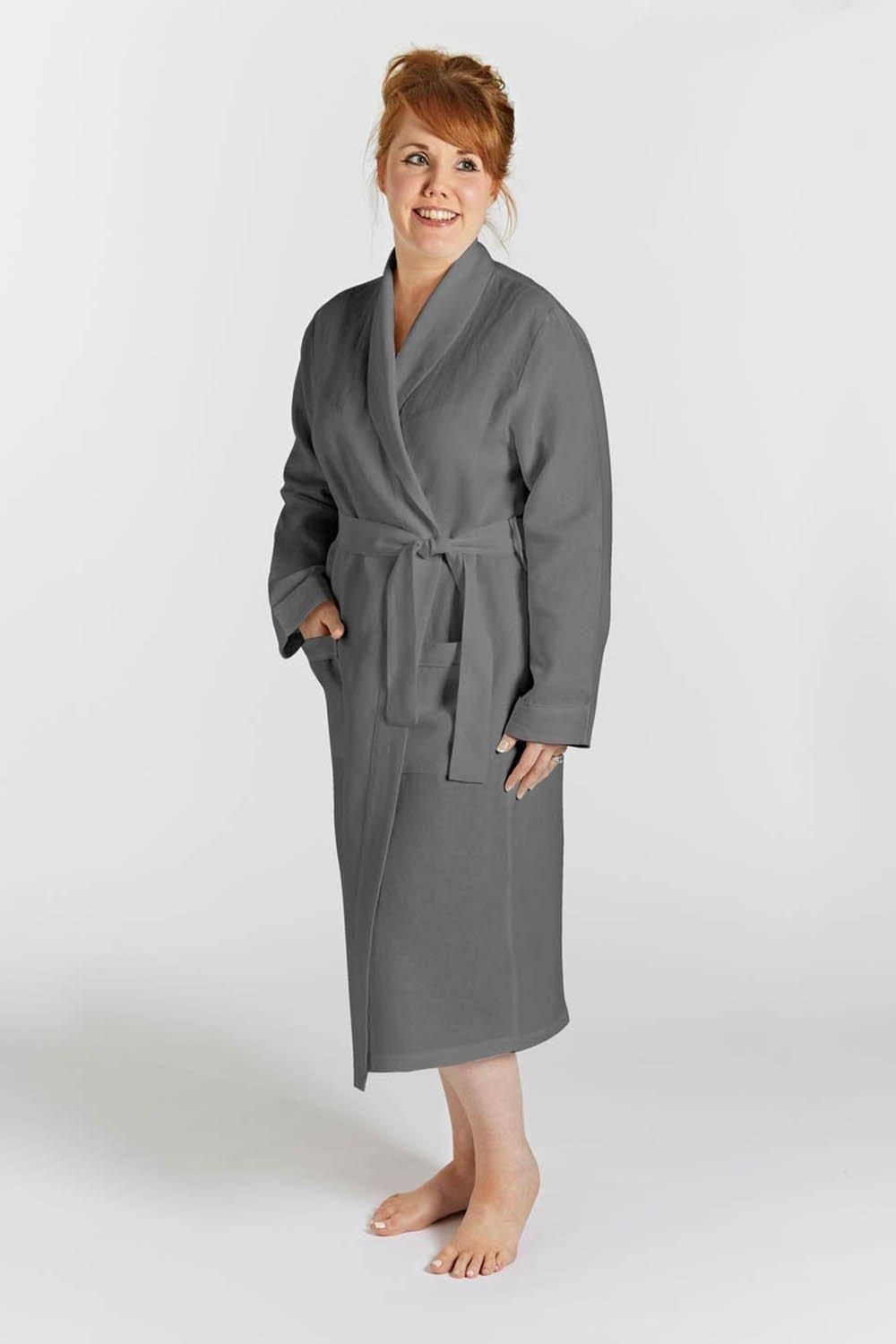 Lazy Linen Lazy Linen Women's 'Pure Washed Linen' Bathrobe in Charcoal