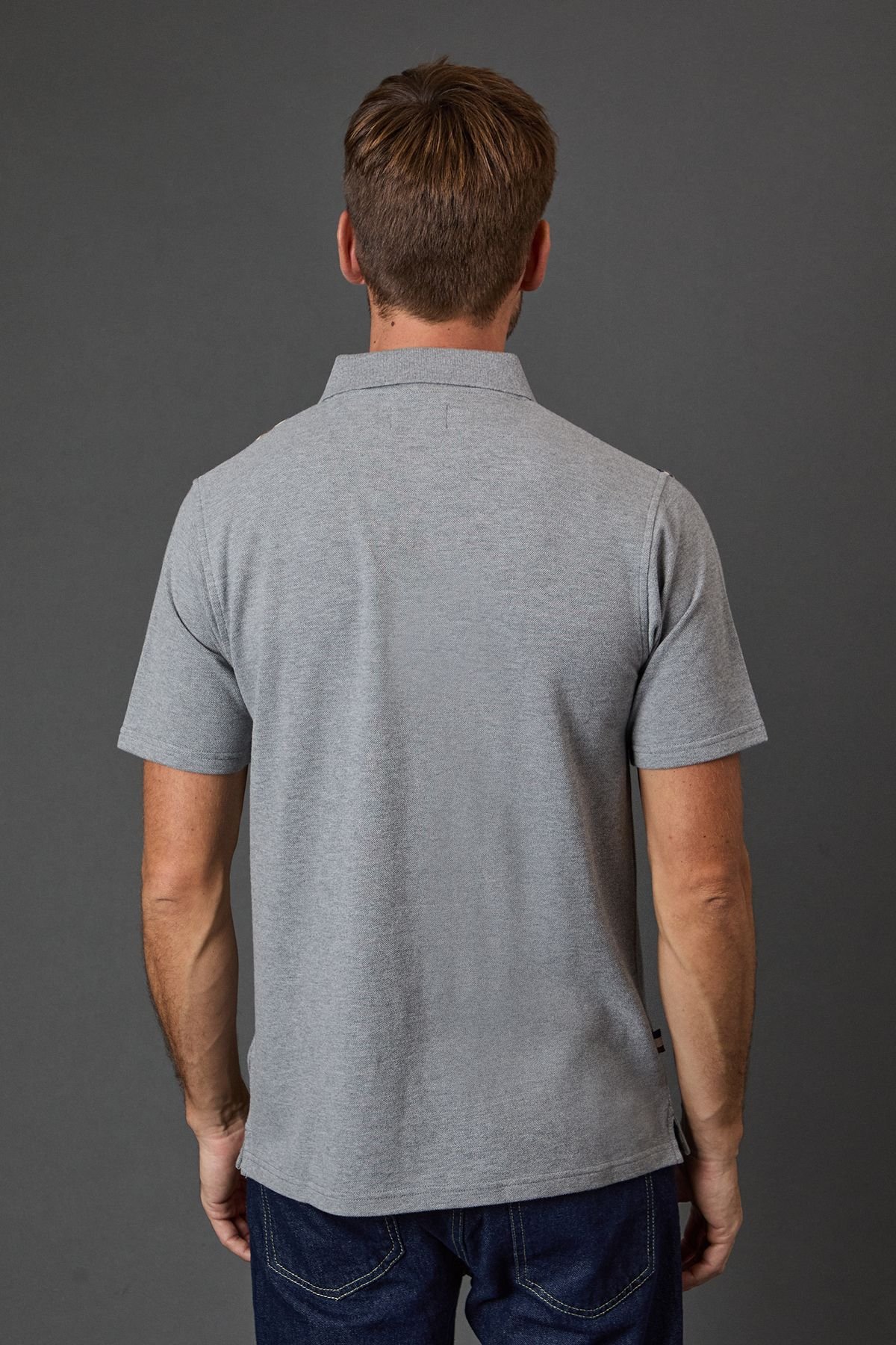 Aquascutum Aquascutum Men's Stripes Piquet Polo Grey - 3