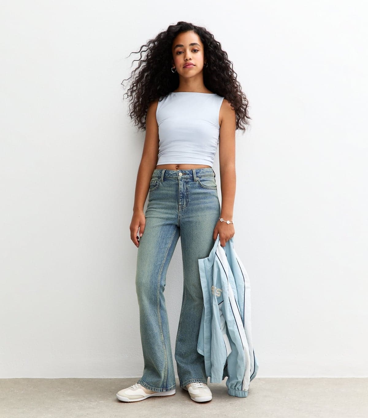 New Look Girls' Blue Mid Rise Flared Jeans New Look