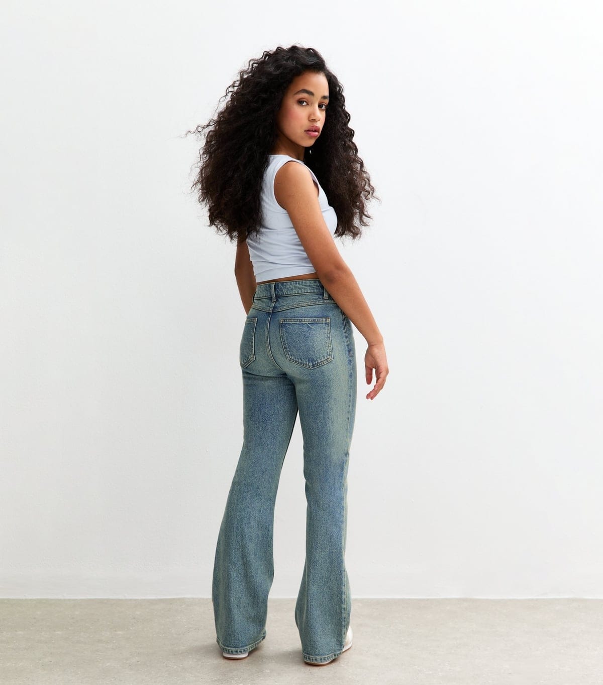 New Look Girls' Blue Mid Rise Flared Jeans New Look - 4