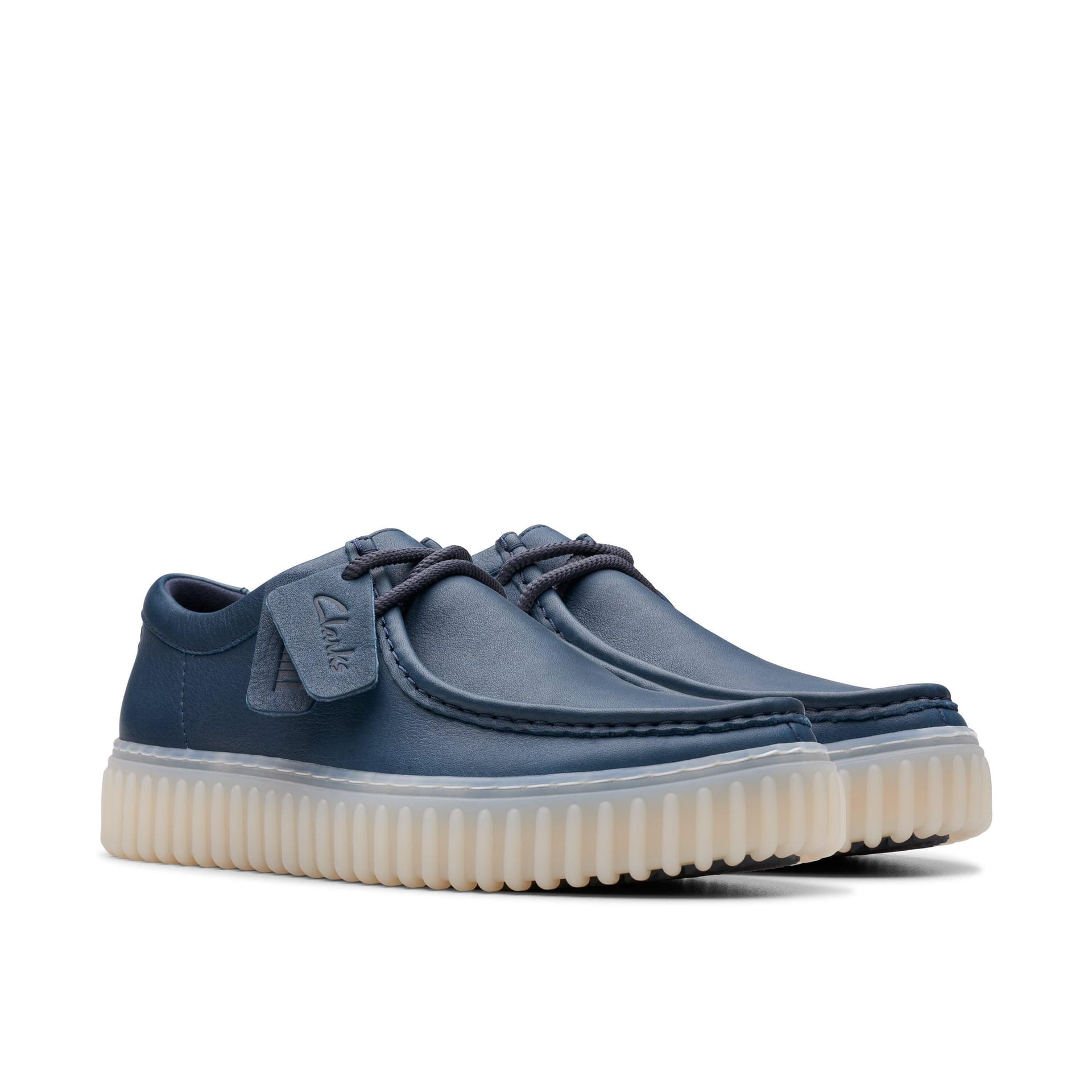 Clarks Clarks Men's Torhill Lo Navy Leather Lace Up, Torhill in Blue - 4