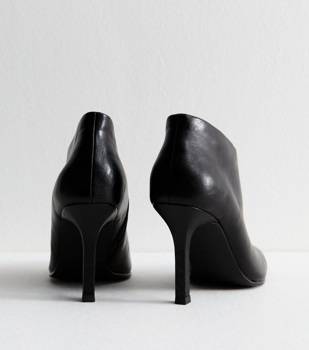 New Look Women's Black Faux Leather Heeled Shoe Boot Vegan New Look - 4