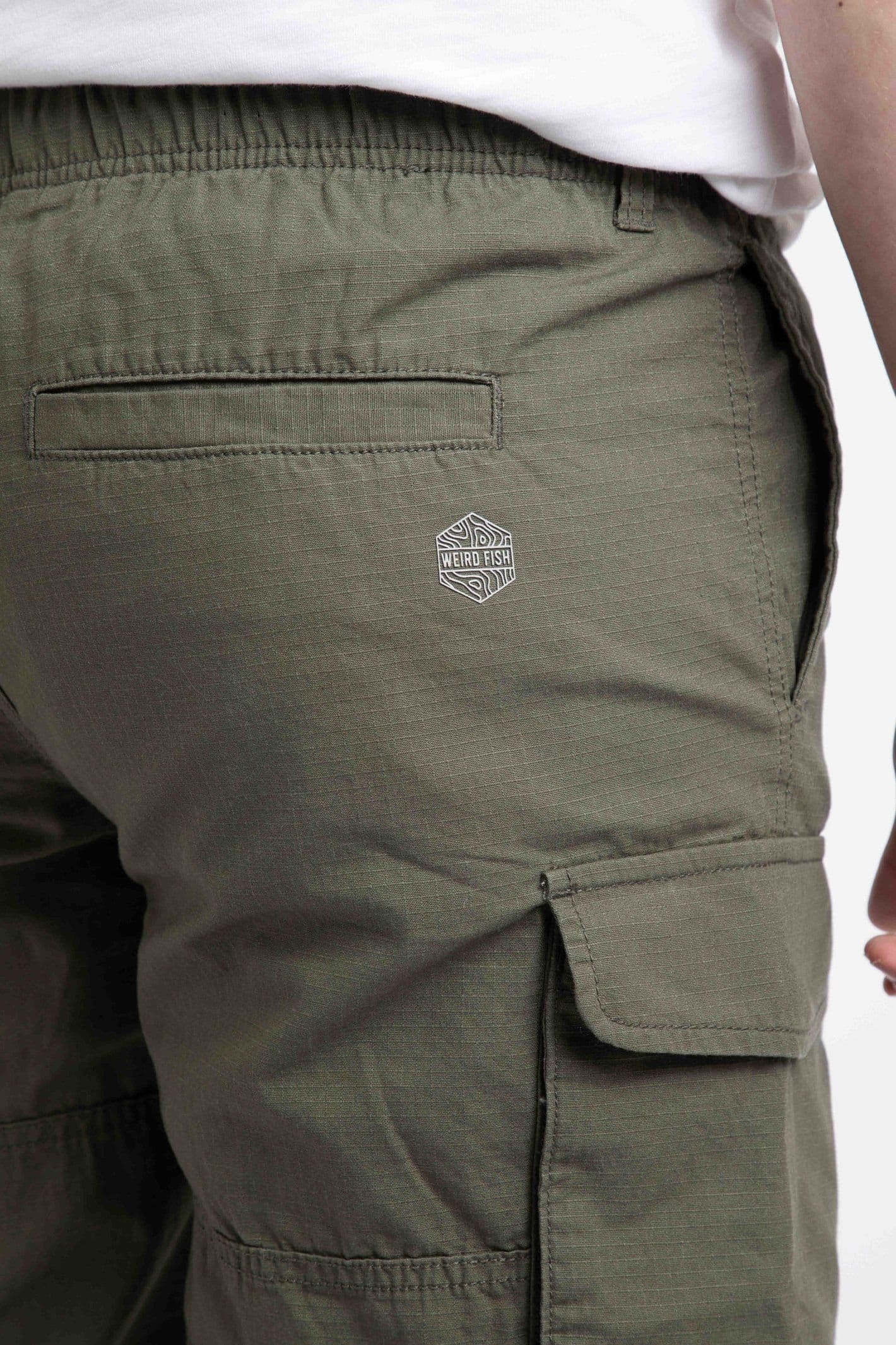 Weird Fish Weird Fish Men's Summersville 3/4 Length Ripstop Cargo Shorts in Olive - 4