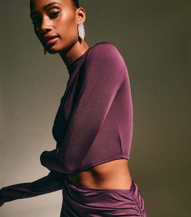 New Look Women's Dark Burgundy Draped Cut Out Midi Dress New Look - 3