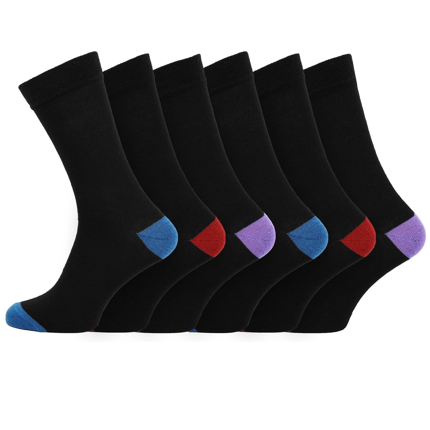 Britwear Britwear Men's 12 x Cotton Blend Heel Toe Design Pattern Socks - 4