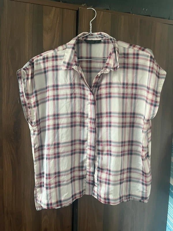 Topshop Checkered button up top