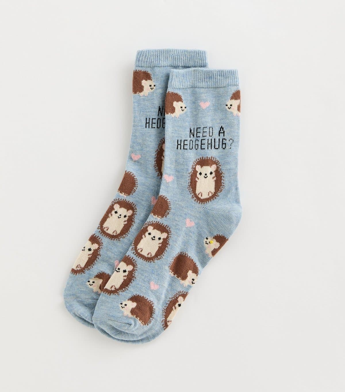 New Look Blue Need A Hedge Hug Patterned Ankle Socks New Look