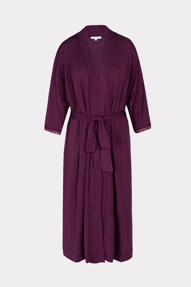 Kettlewell Kettlewell Women's Luna Dressing Gown in Aubergine - 2