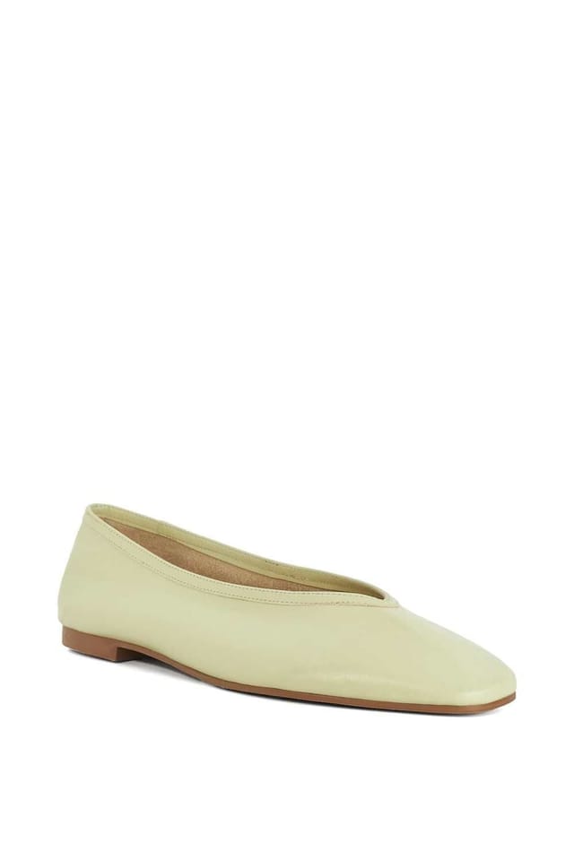 Dune London Dune London Women's 'Hetta' Leather Ballet Pumps in Green - 2