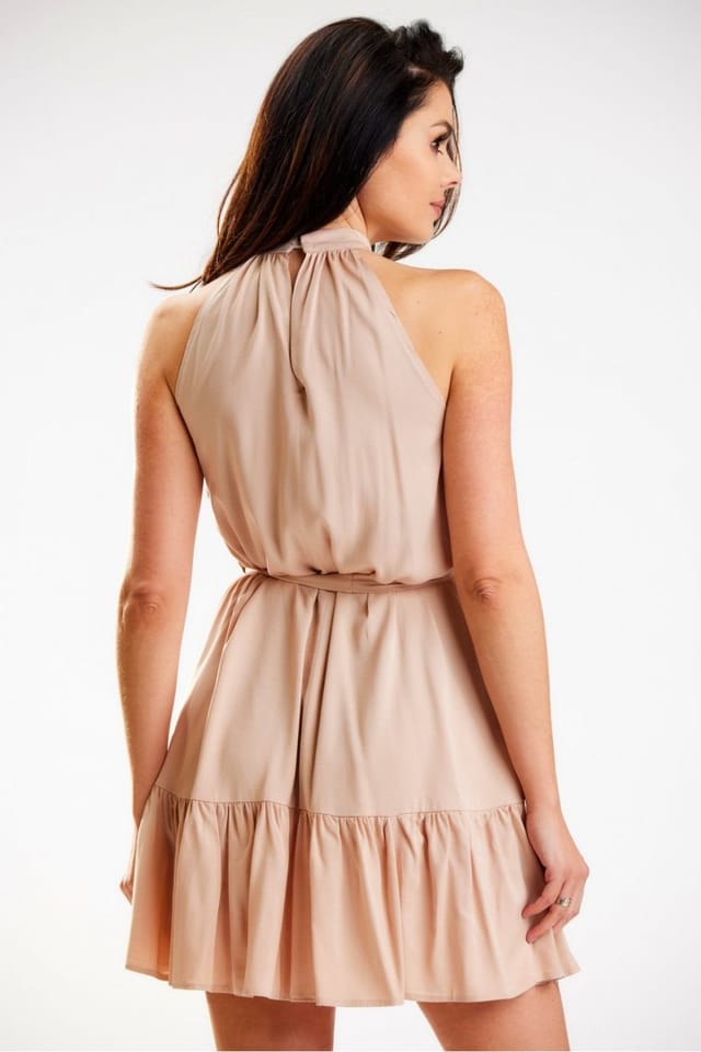 Love Lace Love Lace Women's Loose Flared Daydress with Button Collar in Beige - 3