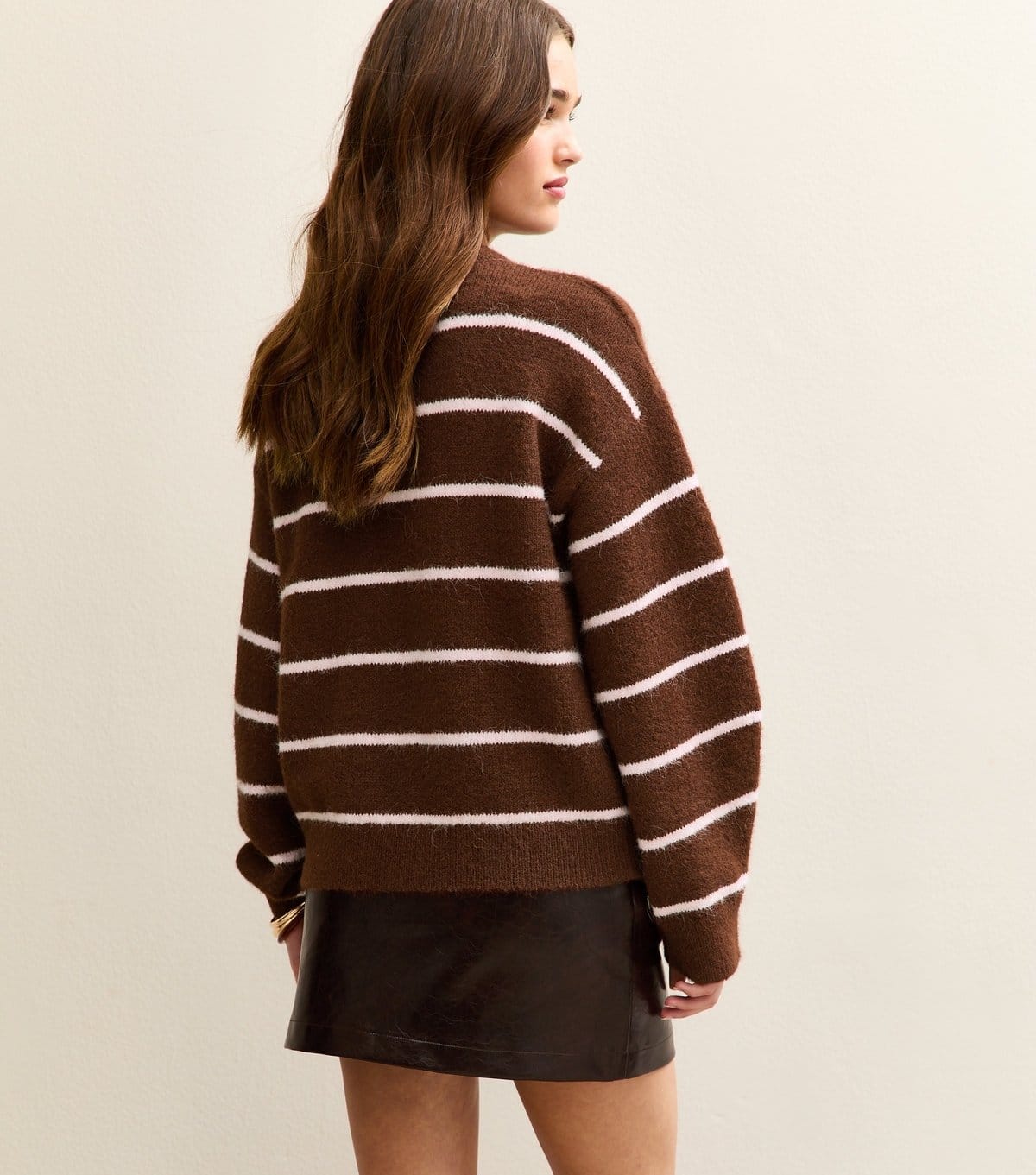 New Look Women's Brown Thin Stripe Midweight Knit Jumper New Look - 4