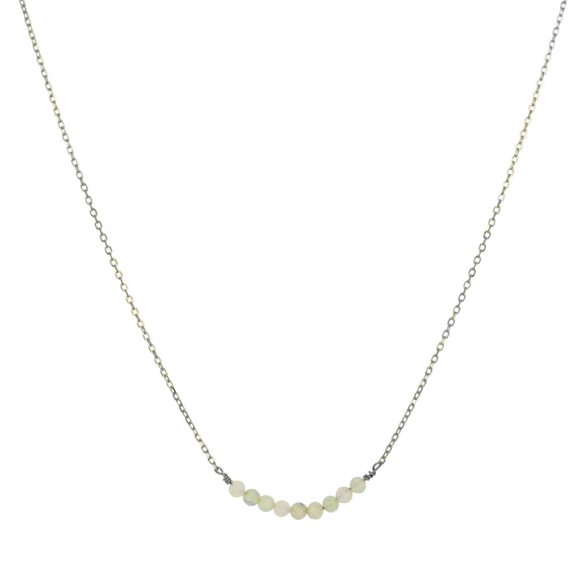 Gold Trip Gold Trip Women's Green Aventurine Beads Necklace in Silver