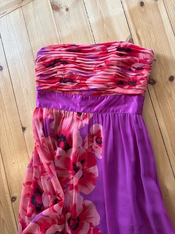 Coast Coast strapless chiffon full length dress - size