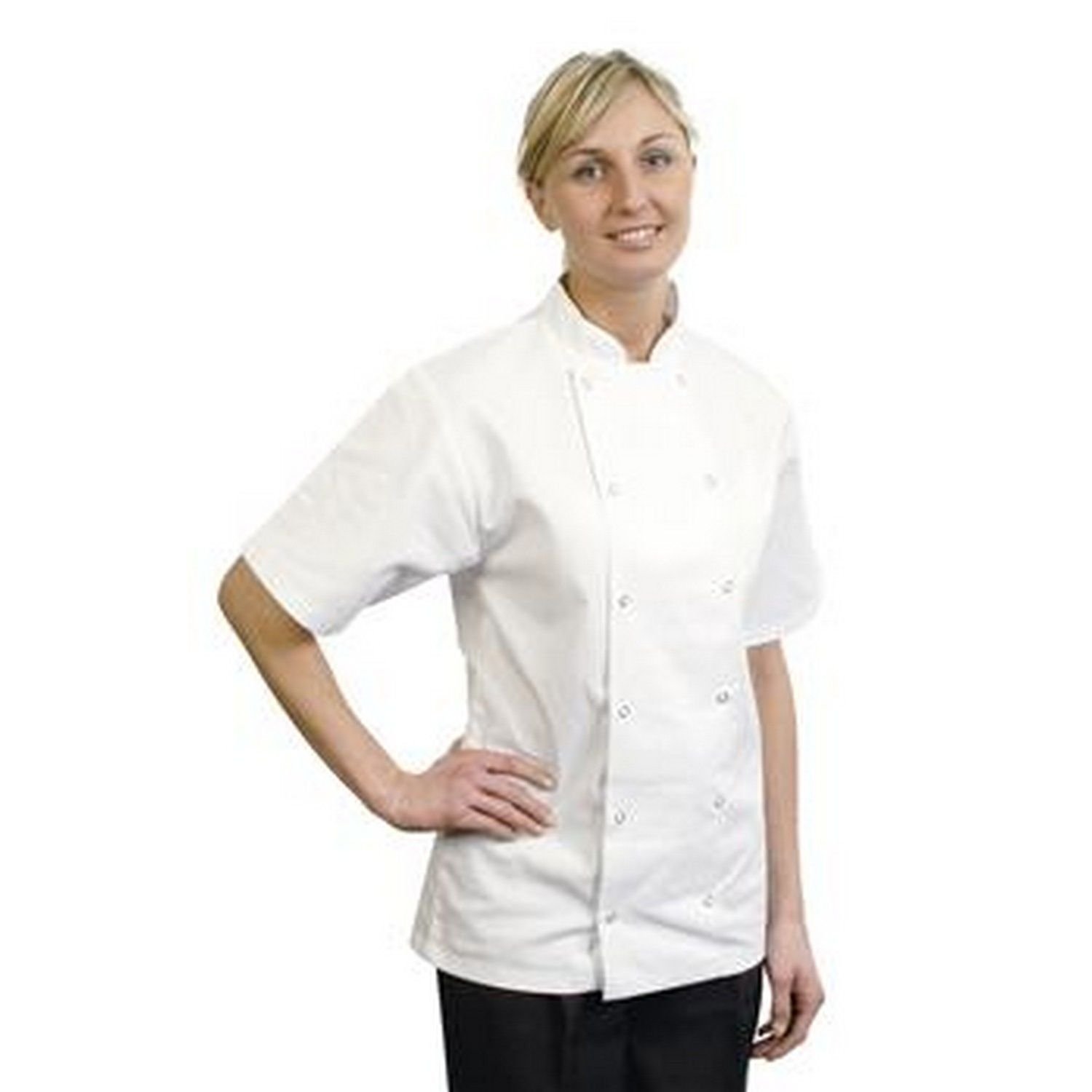 BonChef BonChef Men's Danny Short Sleeved Chef Jacket in White - 2