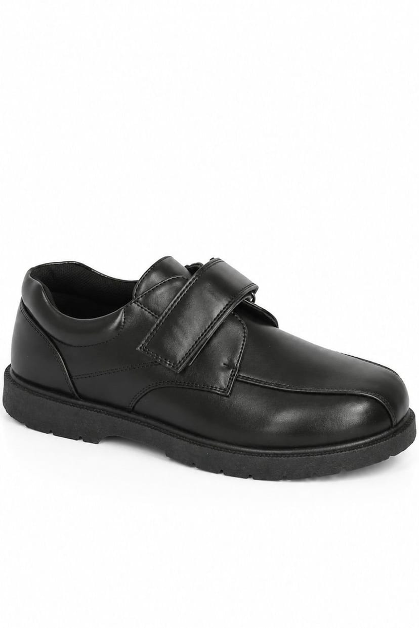 Spot On Spot On Men's Wide Strap Formal School Shoes in Jet Black - 1