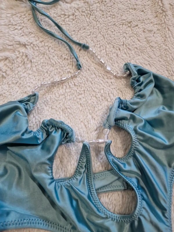 Oh Polly Satin blue one piece - 1
