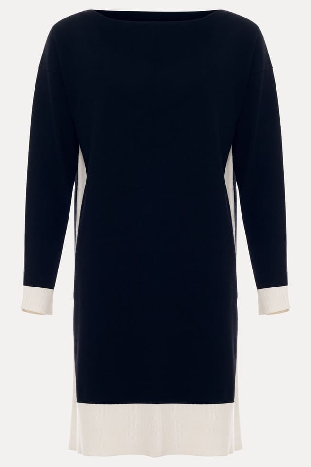 Phase Eight Phase Eight Women's Mirkela Colour Bock Knit Dress in Black - 2