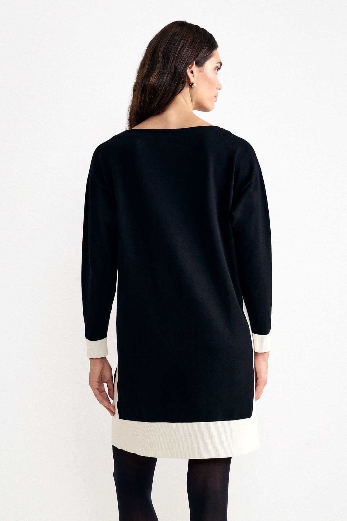 Phase Eight Phase Eight Women's Mirkela Colour Bock Knit Dress in Black - 4