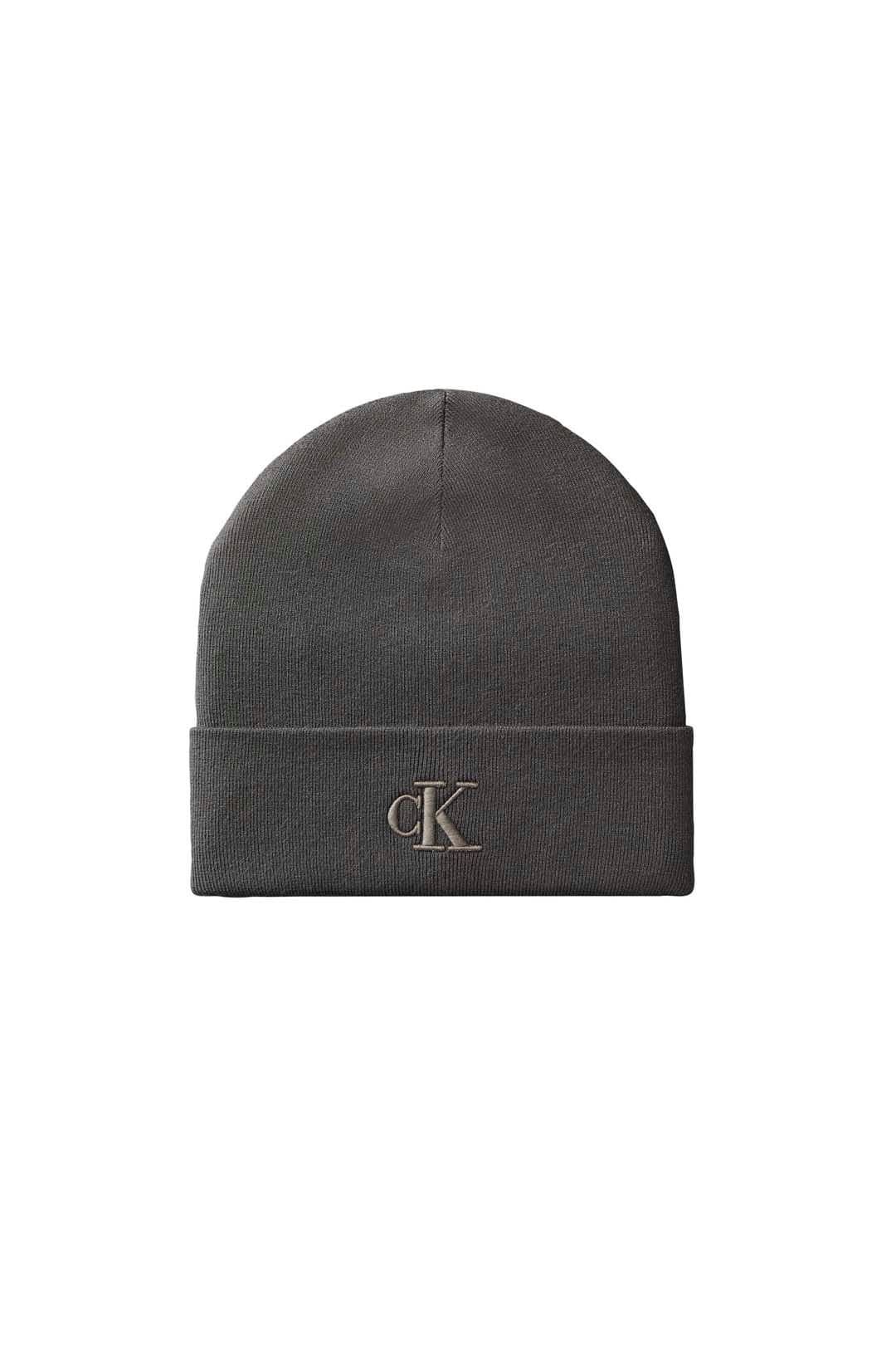 Calvin Klein Calvin Klein Men's Ck Fine Rib Beanie Beluga in Taupe