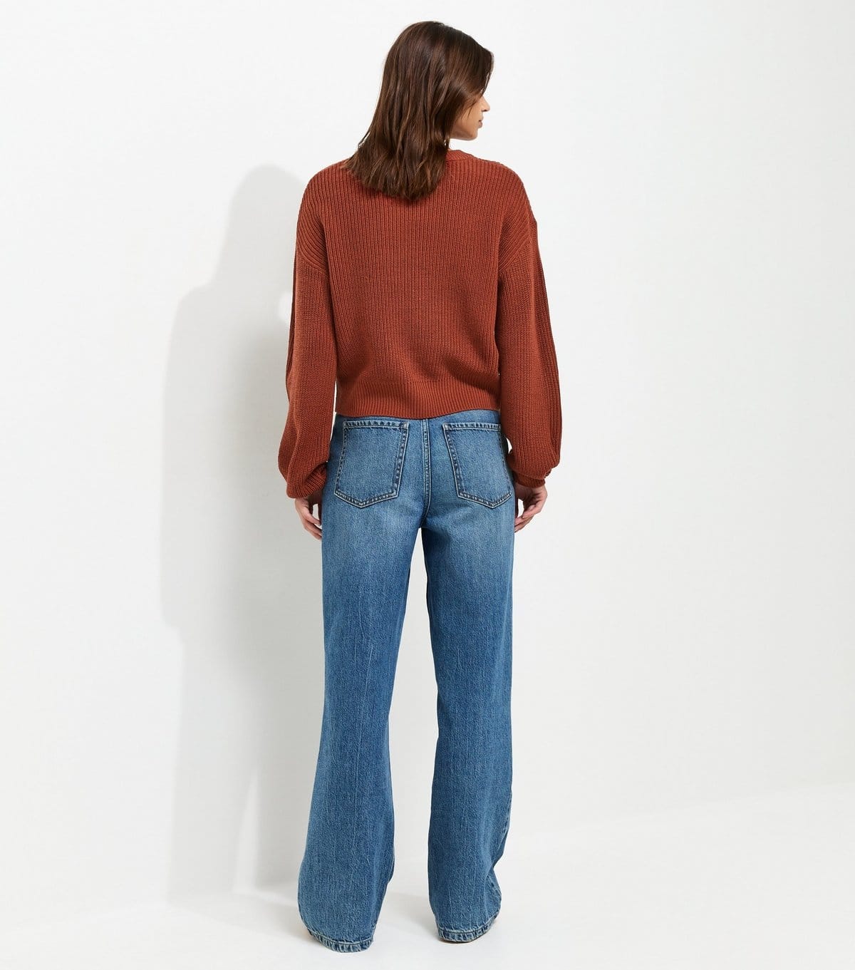 New Look Women's Rust Ribbed Knit Meet The Jean Jumper New Look - 4