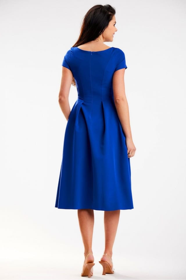 Love Lace Love Lace Women's Awama Midi Boat Neck Short Sleeve Dress in Blue - 3