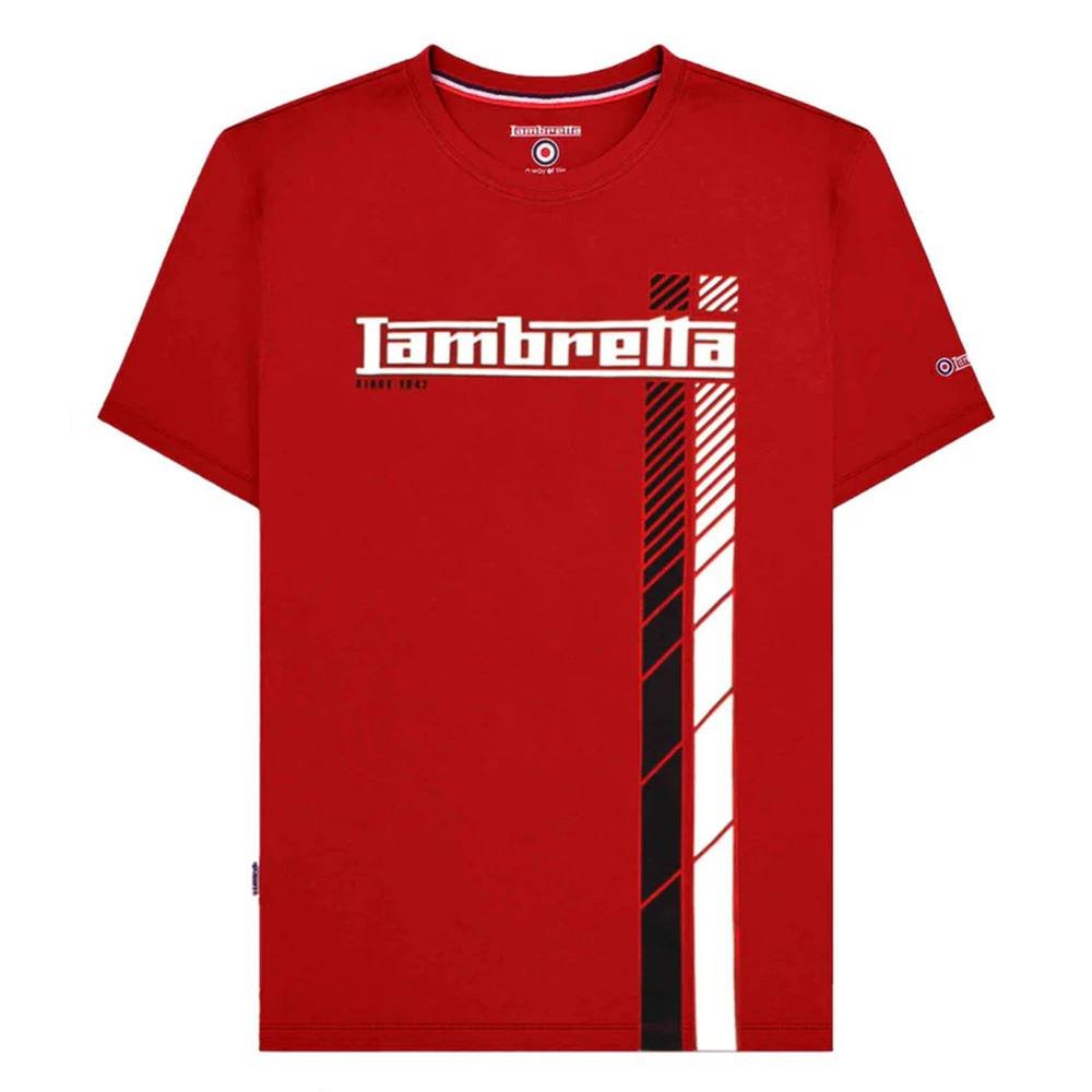 Lambretta Lambretta Men's Racing Stripe T-Shirt in Red - 3
