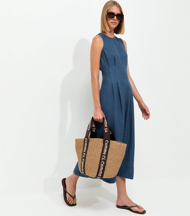 New Look Women's Blue Crepe Sleeveless Column Midi Dress New Look - 3