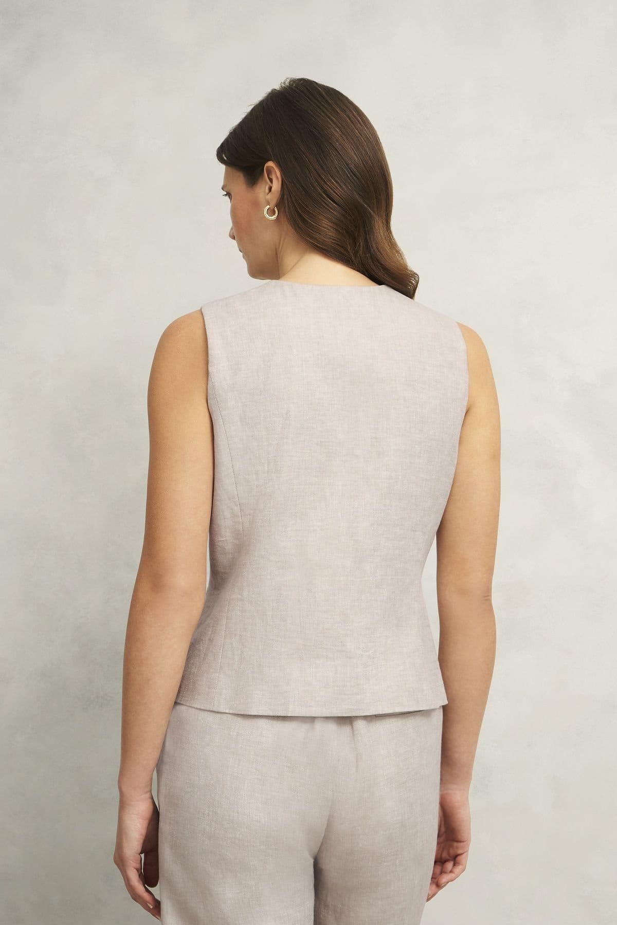 Hobbs London Hobbs London Women's Alessia Linen Waistcoat in Light Beige - 4