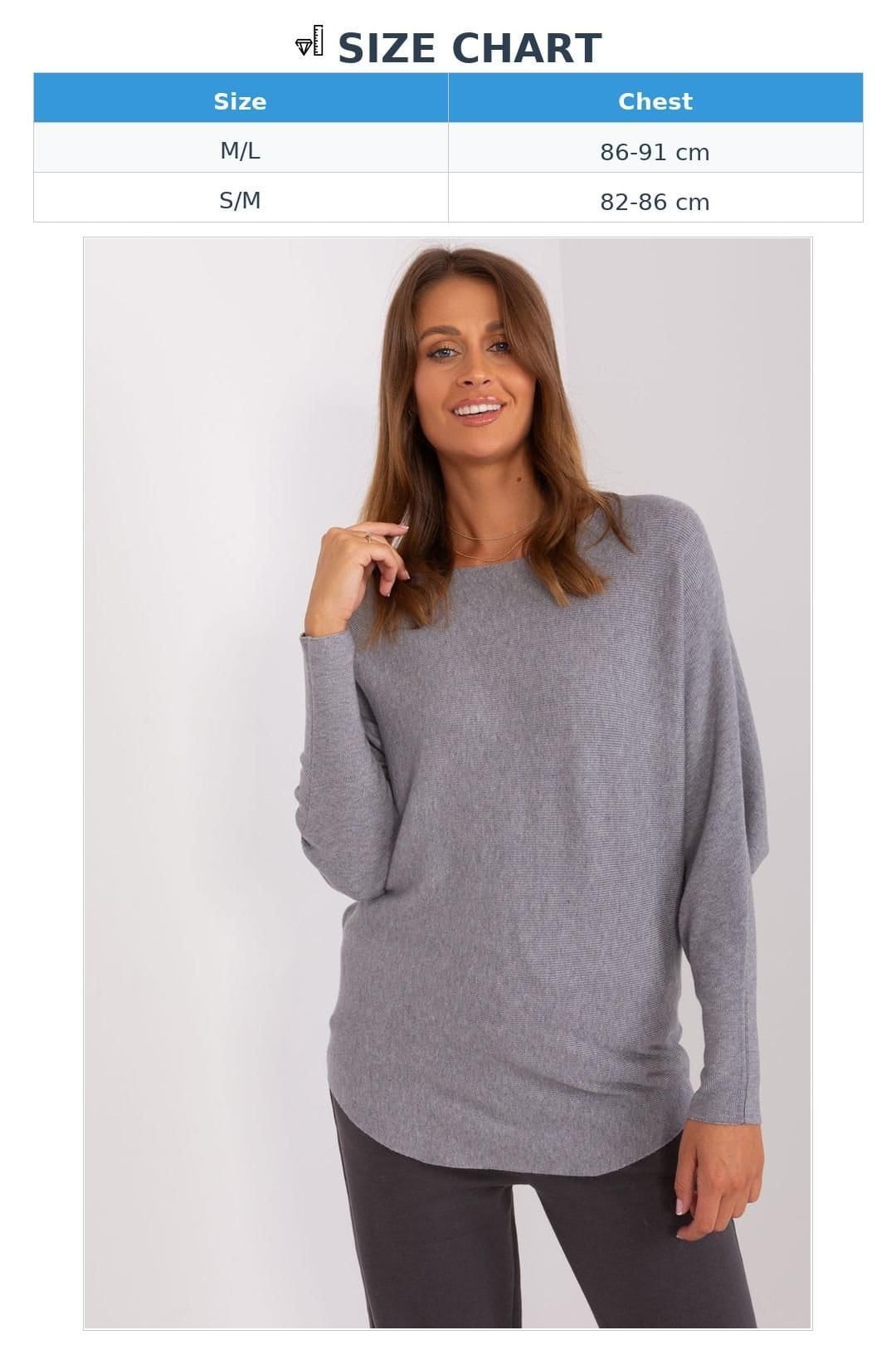 Love Lace Love Lace Women's Viscose Batwing Sleeve Sweater in Grey - 4
