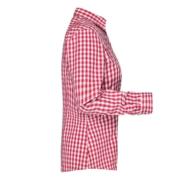 James and Nicholson James and Nicholson Women's Checked Blouse in Red - 3