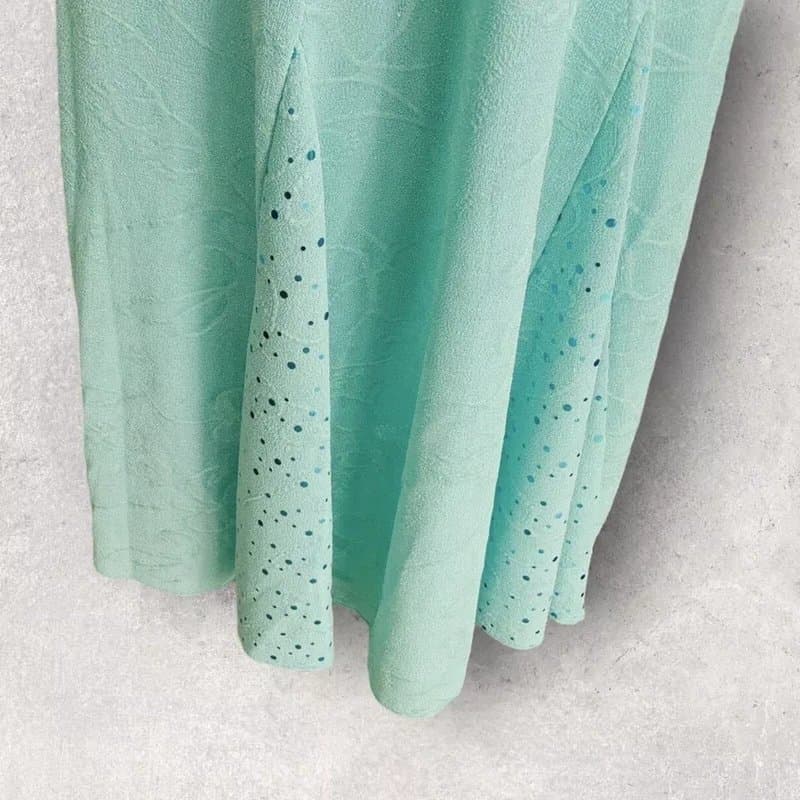 libaas Libaas Womens Spearmint Green Sparkle Detail Flippy Midi Skirt Size L UK 12