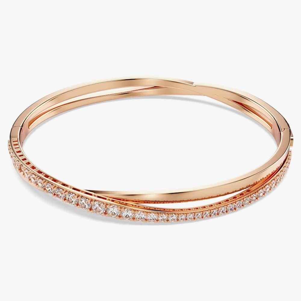Swarovski Swarovski Women's Twist Rose Gold Tone Plated Crystal Bangle 5620552