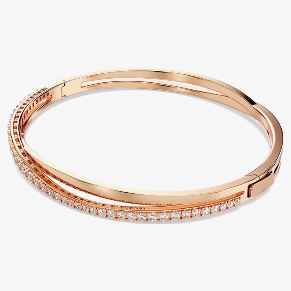 Swarovski Swarovski Women's Twist Rose Gold Tone Plated Crystal Bangle 5620552 - 2