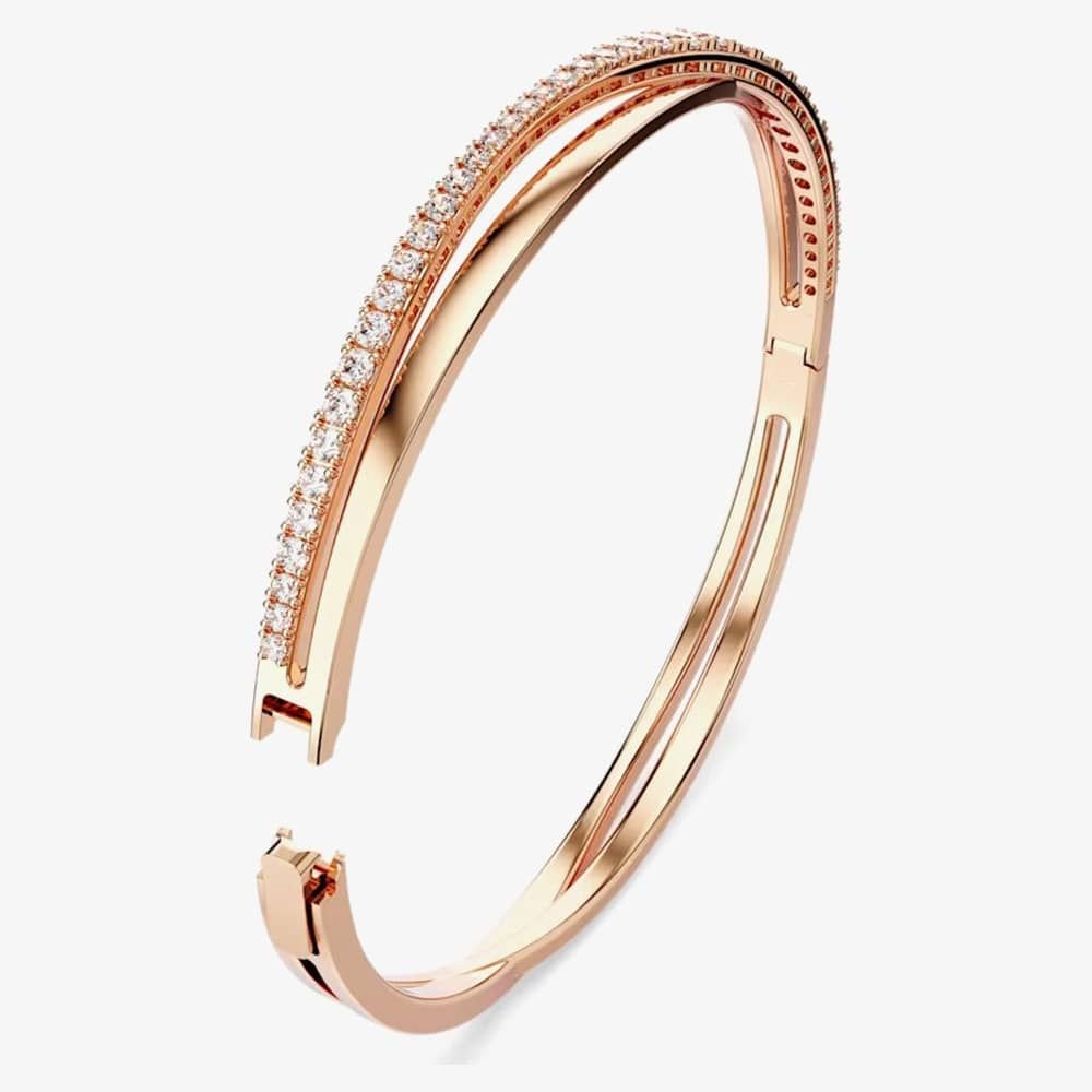 Swarovski Swarovski Women's Twist Rose Gold Tone Plated Crystal Bangle 5620552 - 3