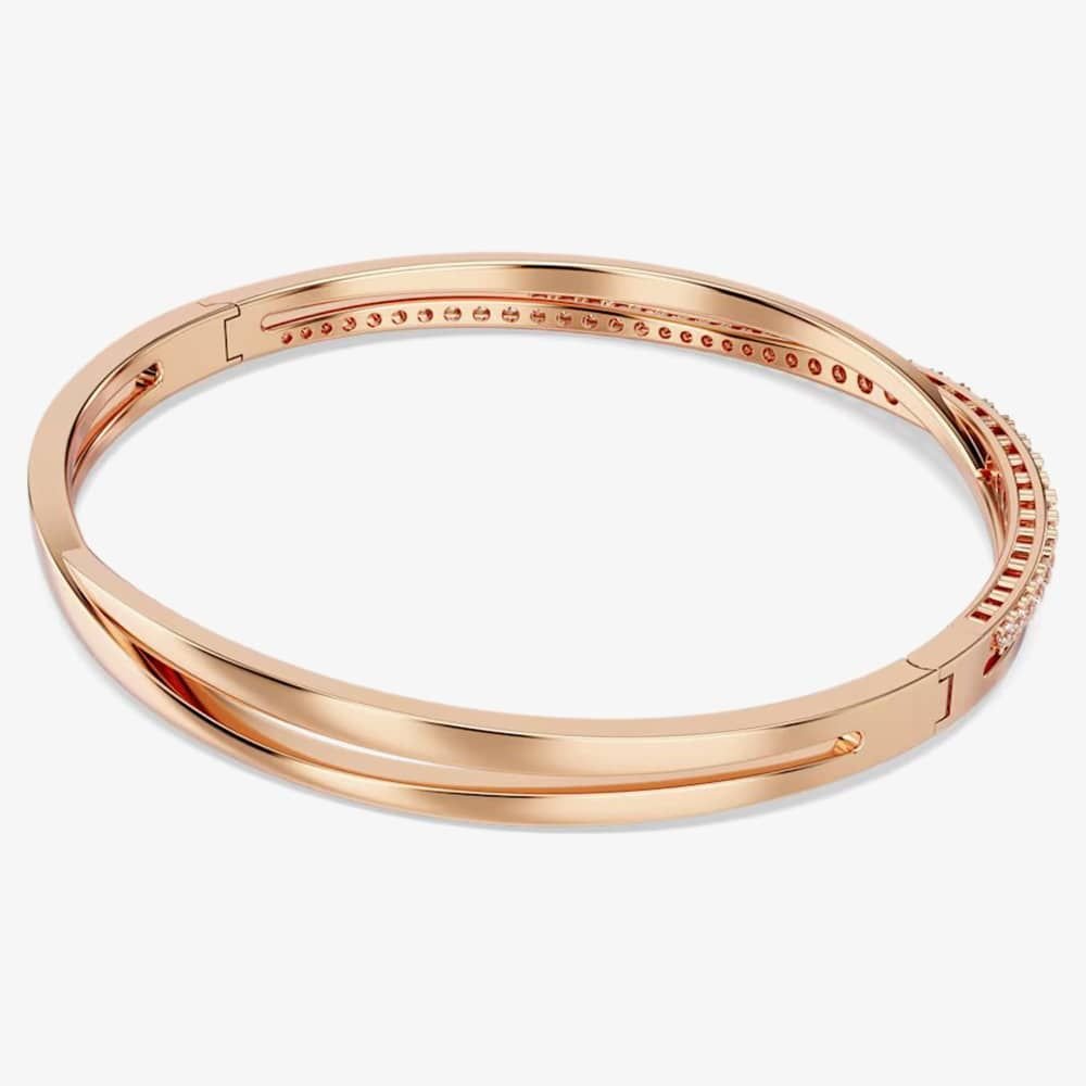 Swarovski Swarovski Women's Twist Rose Gold Tone Plated Crystal Bangle 5620552 - 4