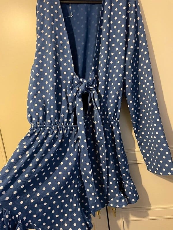 Glamorous Polka dot playsuit with long sleeve - 1