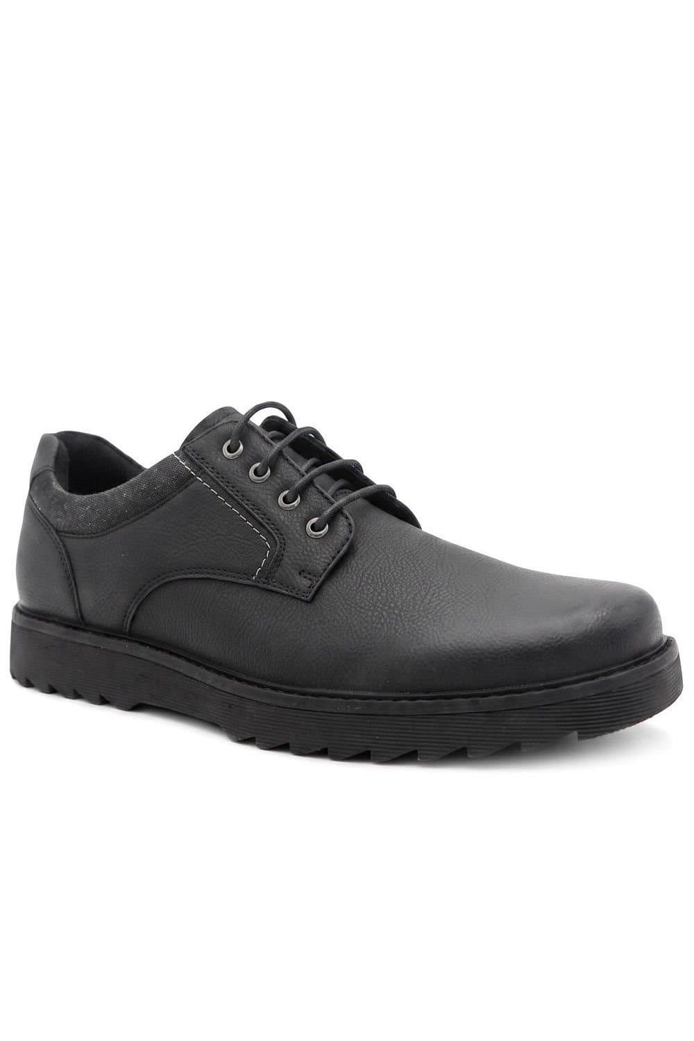 Pavers Pavers Men's Wide Fit Smart Lace Up Shoes in Black