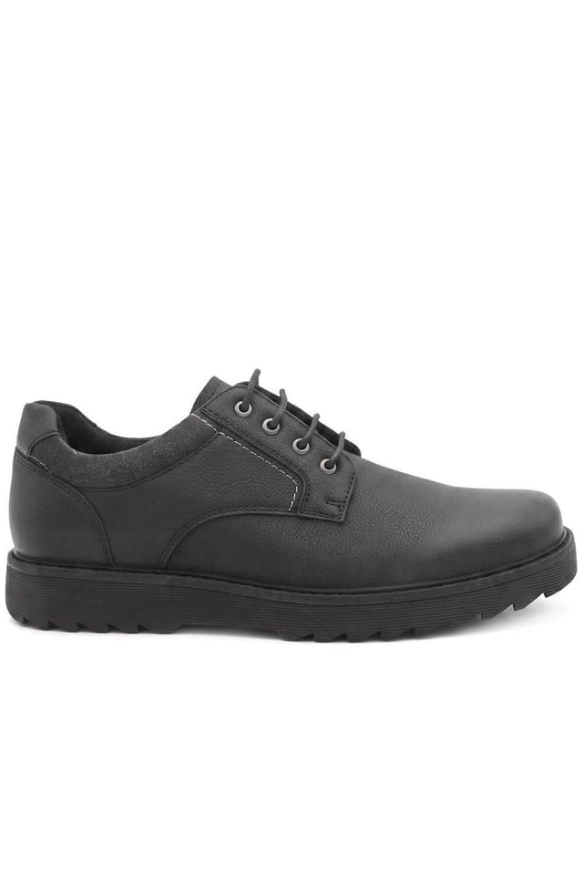 Pavers Pavers Men's Wide Fit Smart Lace Up Shoes in Black - 2