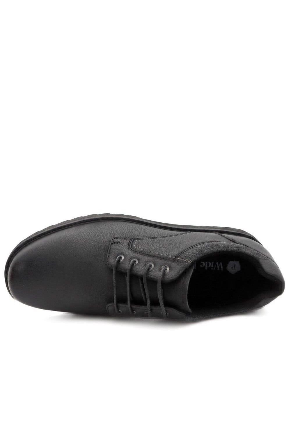 Pavers Pavers Men's Wide Fit Smart Lace Up Shoes in Black - 4