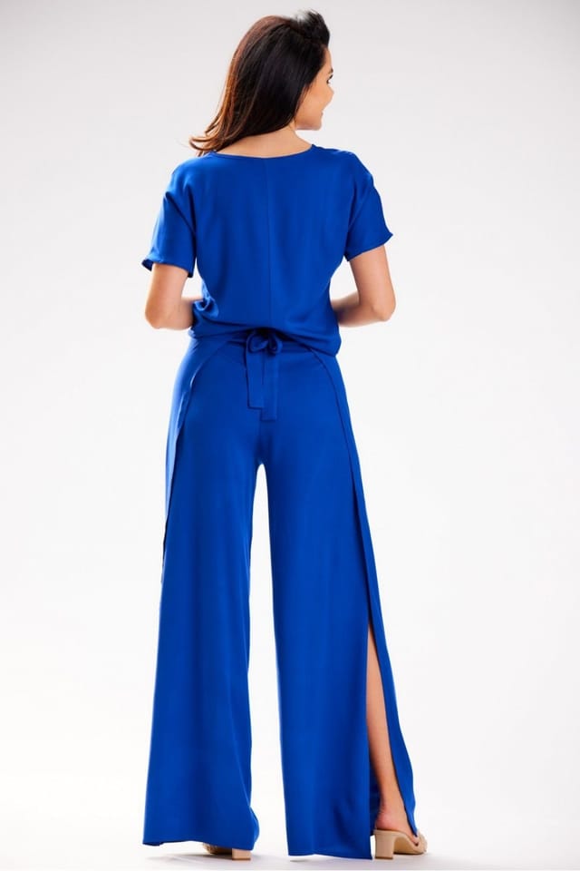 Love Lace Love Lace Women's Tiered High Waisted Grecian Viscose Pants Style 181095 in Blue - 3
