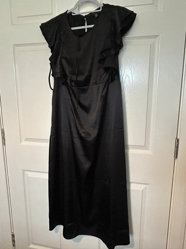 New Look Black Silk Midi Dress