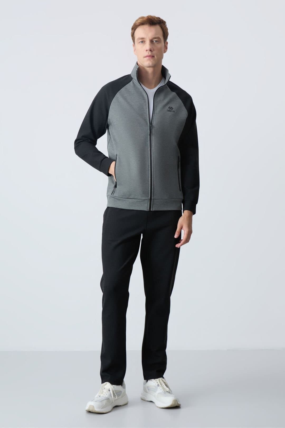 Tommy Life Tommy Life Men's Color-blocked Knit Active Set in Mid Grey