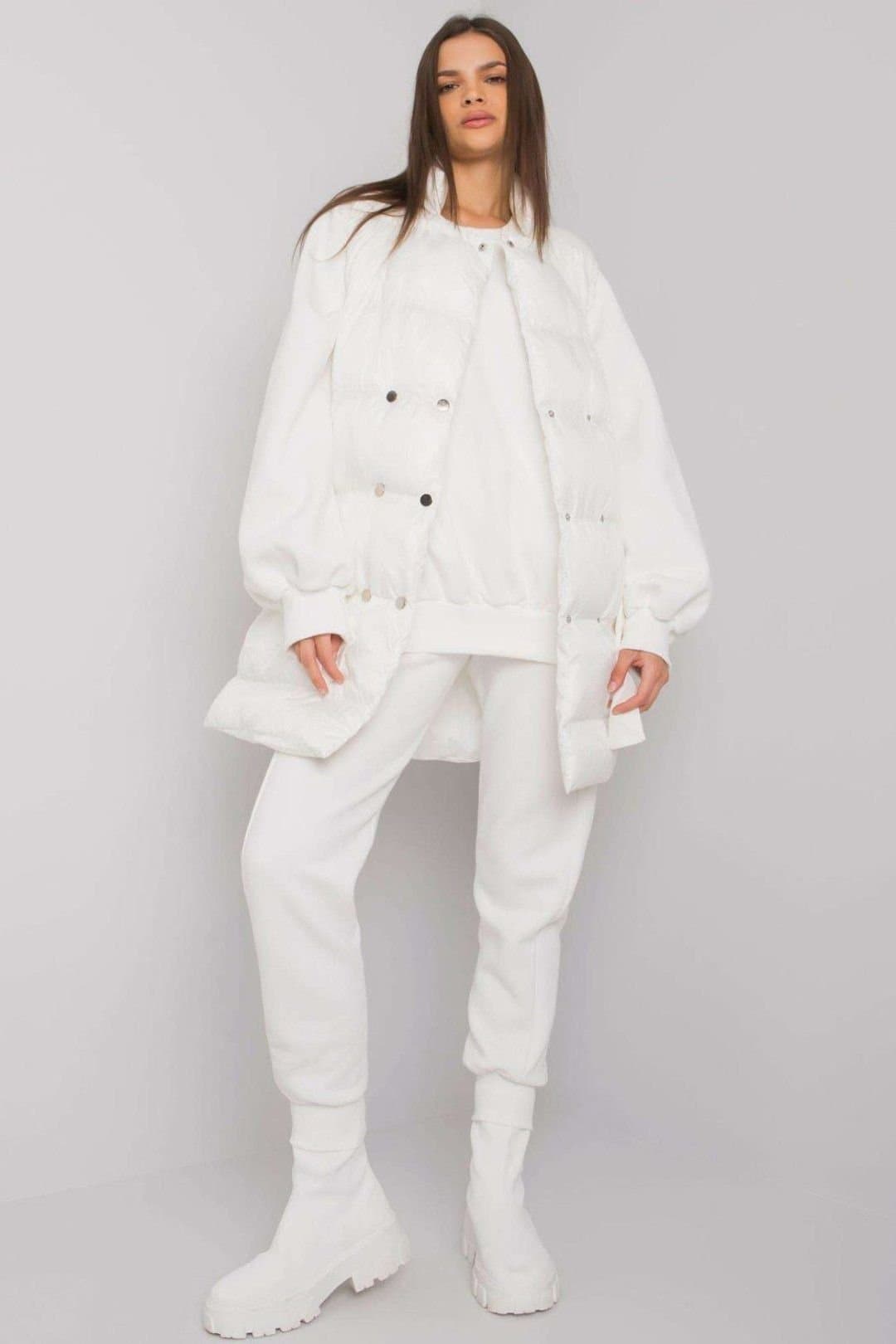 Love Lace Love Lace Women's Down Vest Sweat Set Polyester in White