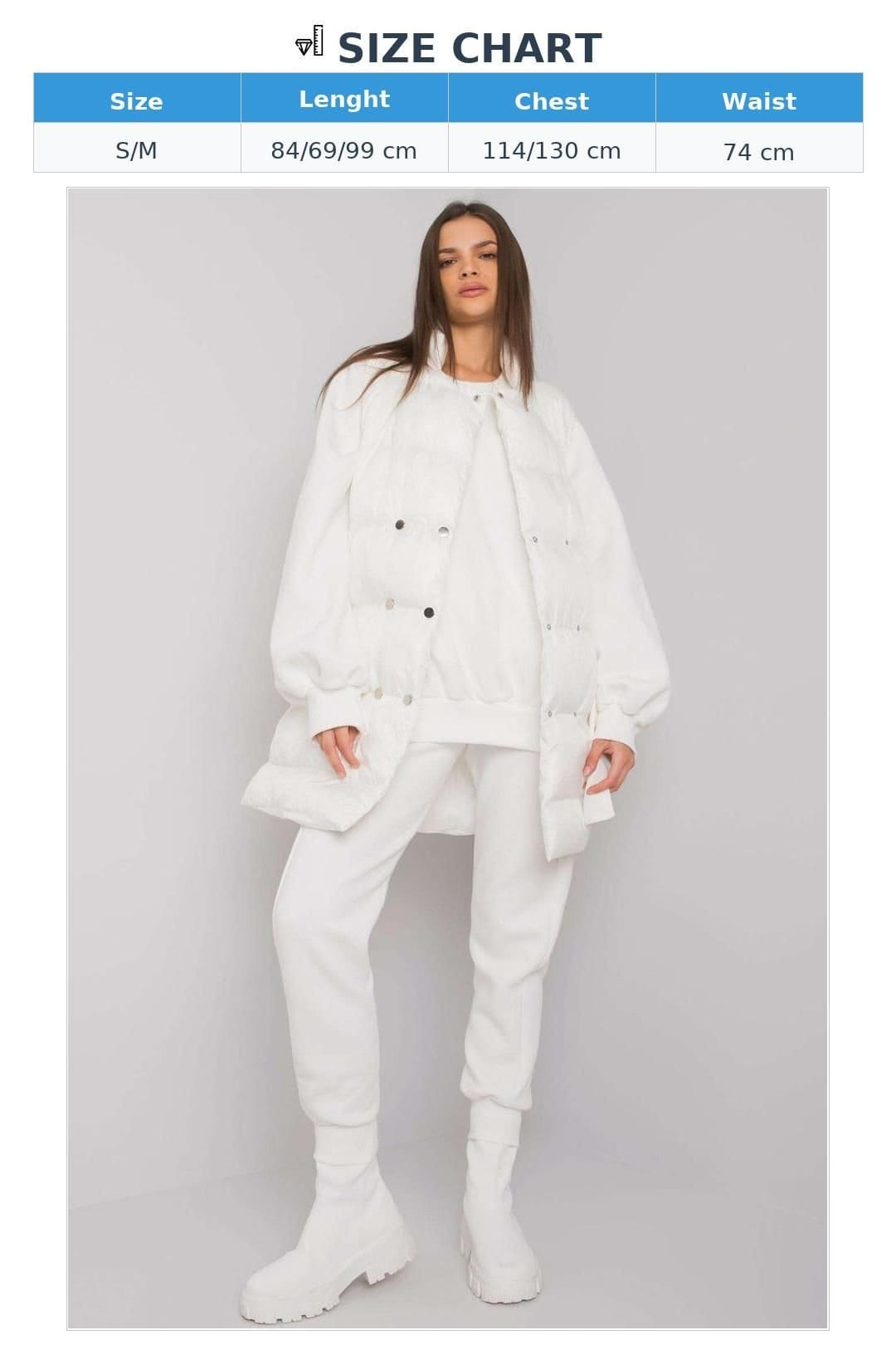 Love Lace Love Lace Women's Down Vest Sweat Set Polyester in White - 4