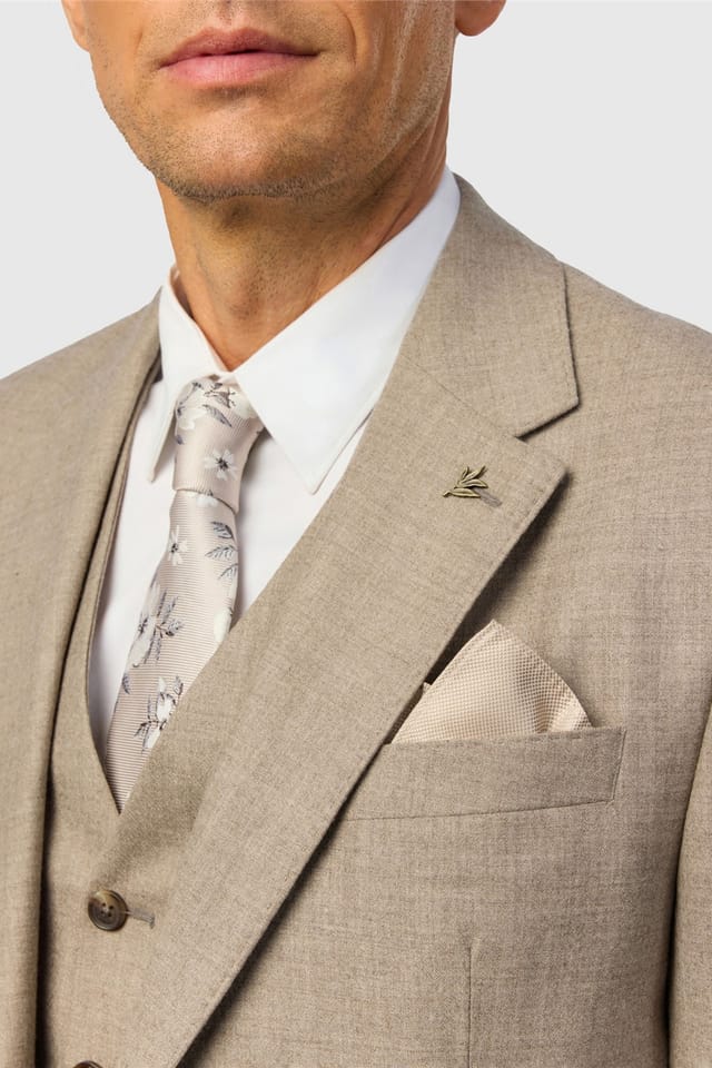 Ted Baker Ted Baker Men's Floral Tie in Light Beige - 3